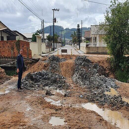 Prefeito de Sangão Vistoria Obras