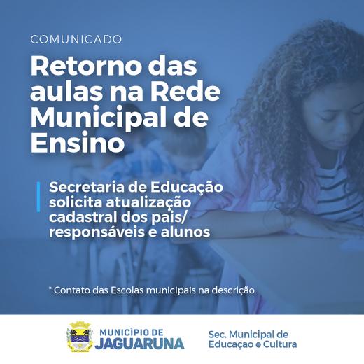 Secretaria de Educação solicita atualização cadastral dos pais/responsáveis e alunos