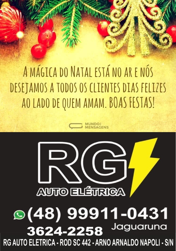 RG Auto Elétrica deseja um feliz natal! | Jornal Sul em Foco