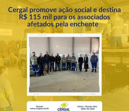 CERGAL promoveu Ação Social para os seus associados afetados pela enchente