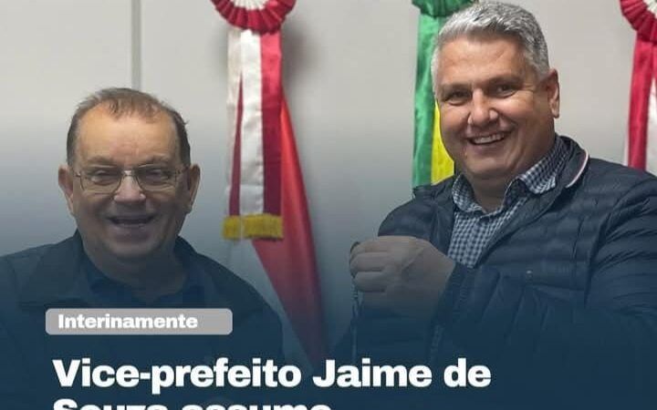 Vice-prefeito Jaime de Souza assume interinamente a Prefeitura de Sangão por 30 dias 